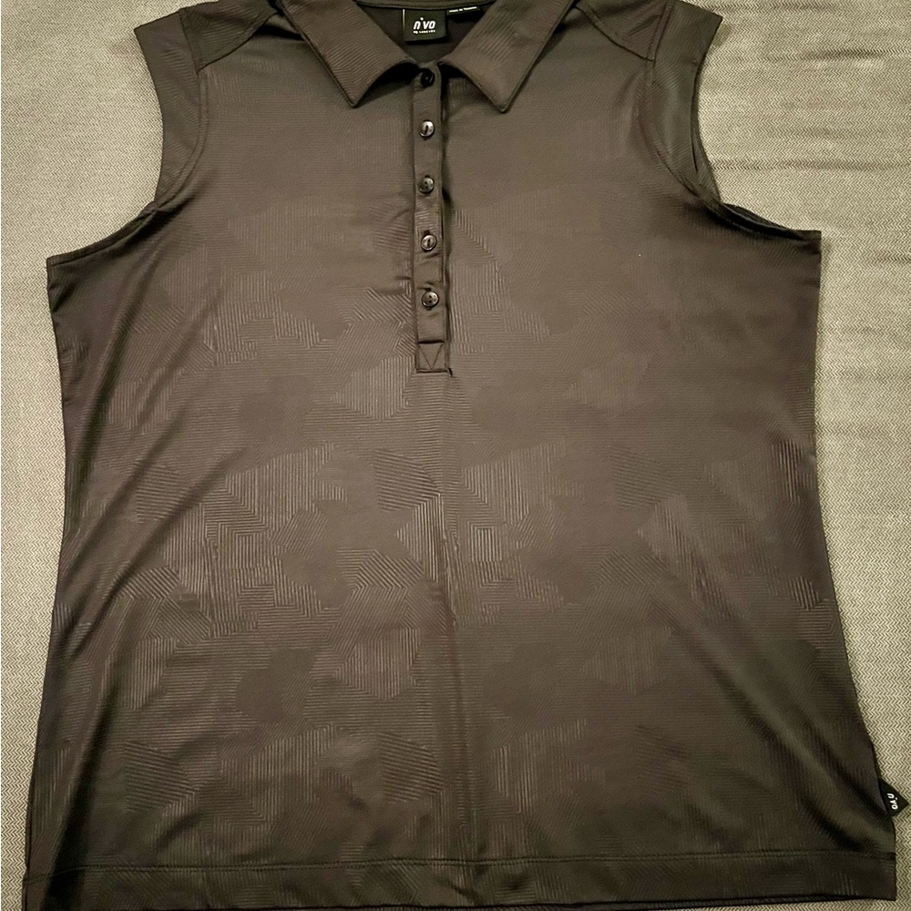 Nivo Black Sleeveless Polo Golf Shirt